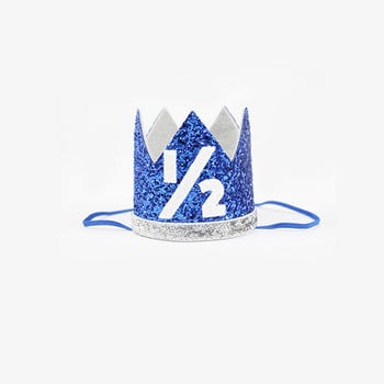 Шапка за парти за рожден ден на бебе Момчета Момичета Priness Crown Number 1st 2 Years Birthday Decorations Baby Shower Children Party Supplies