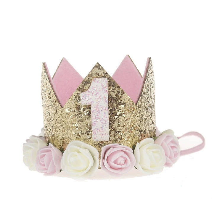 Pălărie pentru petrecere de aniversare pentru bebeluși, băieți, fete, coroană prințesă, numărul 1, 2 ani, decorațiuni pentru ziua de naștere, pentru baby shower, pentru copii