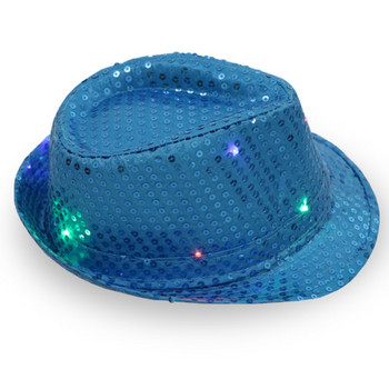 Хелоуин мигаща LED светеща джаз шапка светещи регулируеми шапки перфектна унисекс модна рокля с пайети шапка за танцово парти