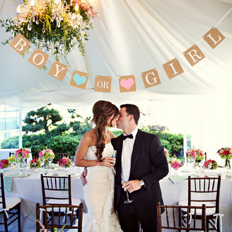 Banner cu bunting nou pentru petrecere, consumabile pentru evenimente, băiat sau fată, baby shower, petrecere de nuntă, ghirlandă suspendată, festival, dezvăluire de gen