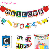 1 set de drapel de tragere pentru decorarea tavanului rechizite pentru petreceri steaguri de bun venit în aer liber pentru școală, bun venit la școală, drapel creion, recuzită foto