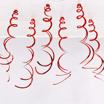 6 τμχ Πολύχρωμο σπειροειδές κρεμαστό ανώτατο όριο κρεμαστή γιρλάντα PVC Swirl πανό για πάρτι γενεθλίων γάμου Διακόσμηση σαλονιού σπιτιού