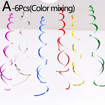 6 bucăți colorat spirală pandantiv tavan agățat ghirlanda PVC vârtej banner pentru nunta, petrecere de aniversare, acasă, sufragerie decor