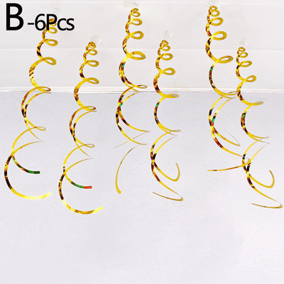 6 bucăți colorat spirală pandantiv tavan agățat ghirlanda PVC vârtej banner pentru nunta, petrecere de aniversare, acasă, sufragerie decor