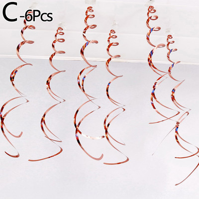 6 bucăți colorat spirală pandantiv tavan agățat ghirlanda PVC vârtej banner pentru nunta, petrecere de aniversare, acasă, sufragerie decor