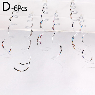 6 bucăți colorat spirală pandantiv tavan agățat ghirlanda PVC vârtej banner pentru nunta, petrecere de aniversare, acasă, sufragerie decor