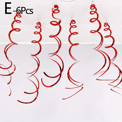 6 bucăți colorat spirală pandantiv tavan agățat ghirlanda PVC vârtej banner pentru nunta, petrecere de aniversare, acasă, sufragerie decor