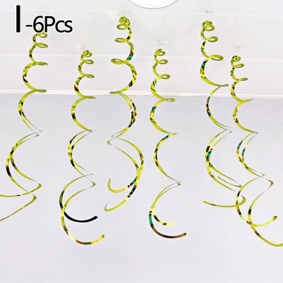 6 bucăți colorat spirală pandantiv tavan agățat ghirlanda PVC vârtej banner pentru nunta, petrecere de aniversare, acasă, sufragerie decor