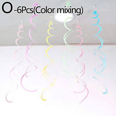 6 bucăți colorat spirală pandantiv tavan agățat ghirlanda PVC vârtej banner pentru nunta, petrecere de aniversare, acasă, sufragerie decor