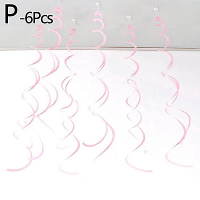 6 bucăți colorat spirală pandantiv tavan agățat ghirlanda PVC vârtej banner pentru nunta, petrecere de aniversare, acasă, sufragerie decor