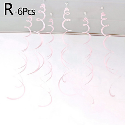 6 bucăți colorat spirală pandantiv tavan agățat ghirlanda PVC vârtej banner pentru nunta, petrecere de aniversare, acasă, sufragerie decor