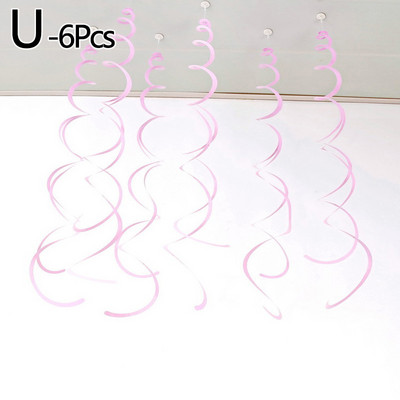 6 bucăți colorat spirală pandantiv tavan agățat ghirlanda PVC vârtej banner pentru nunta, petrecere de aniversare, acasă, sufragerie decor