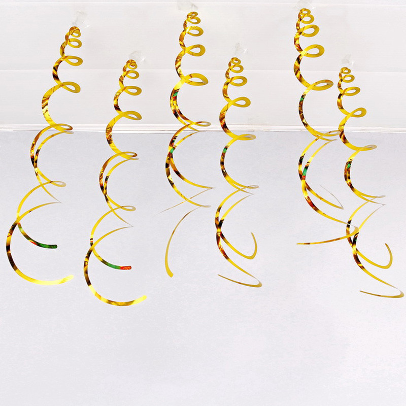 6 bucăți colorat spirală pandantiv tavan agățat ghirlanda PVC vârtej banner pentru nunta, petrecere de aniversare, acasă, sufragerie decor