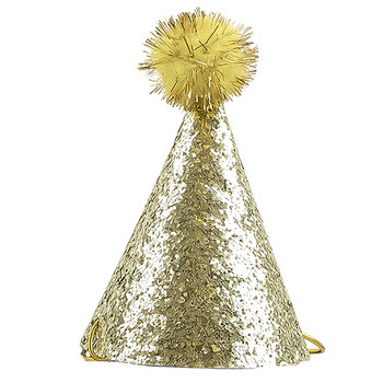 Καπέλο πάρτι με Fuzzy Ball για Αξεσουάρ Γαμήλιο πάρτι γενεθλίων Κόκκινο χρυσό για ενήλικες και παιδιά S00270