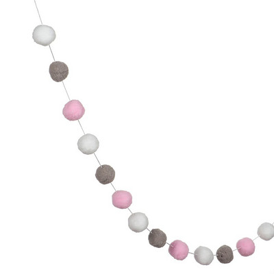 Ghirlandă cu pandantiv cu pompon colorat de 25 m, serie nordică, șin de bile din pâslă, agățată DIY, făcută manual, pentru decorarea casei pentru cameră de copii