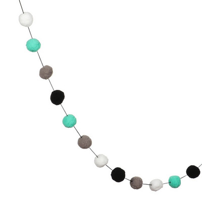 Ghirlandă cu pandantiv cu pompon colorat de 25 m, serie nordică, șin de bile din pâslă, agățată DIY, făcută manual, pentru decorarea casei pentru cameră de copii