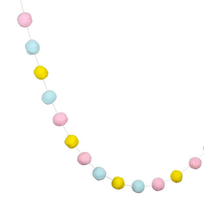 Ghirlandă cu pandantiv cu pompon colorat de 25 m, serie nordică, șin de bile din pâslă, agățată DIY, făcută manual, pentru decorarea casei pentru cameră de copii