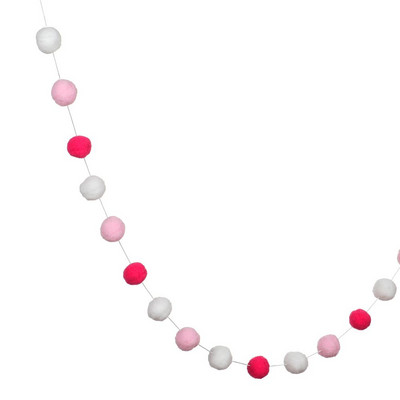 Ghirlandă cu pandantiv cu pompon colorat de 25 m, serie nordică, șin de bile din pâslă, agățată DIY, făcută manual, pentru decorarea casei pentru cameră de copii