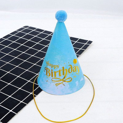 1vnt gimtadienio kepurės vaikams berniukui mergaitei juodos gimtadienio šventės dekoracijos su gimtadieniu popierinė kepurė princo princesės karūna