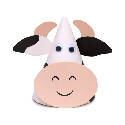 5 bucăți pălărie de aniversare cu animale dulci și drăguțe Pălărie de zi de naștere pentru copii pentru copii Pălărie de zi de naștere Pălărie de aniversare de vacă