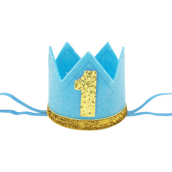 1 τεμ μη υφαντό ύφασμα 1 2 3 One Happy Birthday Party Baby Crown Headband Καπέλο Birthday Baby Shower 1st Birthday Party Διακόσμηση