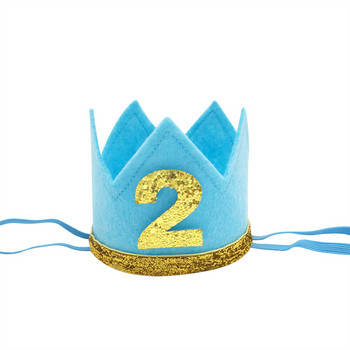 1Pcs нетъкан текстил 1 2 3 One Happy Birthday Party Baby Crown Band Head Hat Birthday Baby Shower 1st Birthday Party Decoration