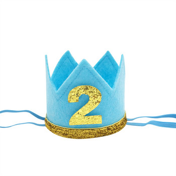 1 τεμ μη υφαντό ύφασμα 1 2 3 One Happy Birthday Party Baby Crown Headband Καπέλο Birthday Baby Shower 1st Birthday Party Διακόσμηση