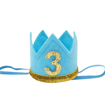 1 τεμ μη υφαντό ύφασμα 1 2 3 One Happy Birthday Party Baby Crown Headband Καπέλο Birthday Baby Shower 1st Birthday Party Διακόσμηση