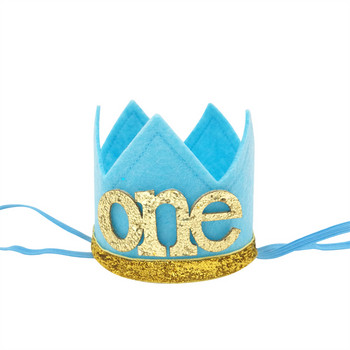 1 τεμ μη υφαντό ύφασμα 1 2 3 One Happy Birthday Party Baby Crown Headband Καπέλο Birthday Baby Shower 1st Birthday Party Διακόσμηση