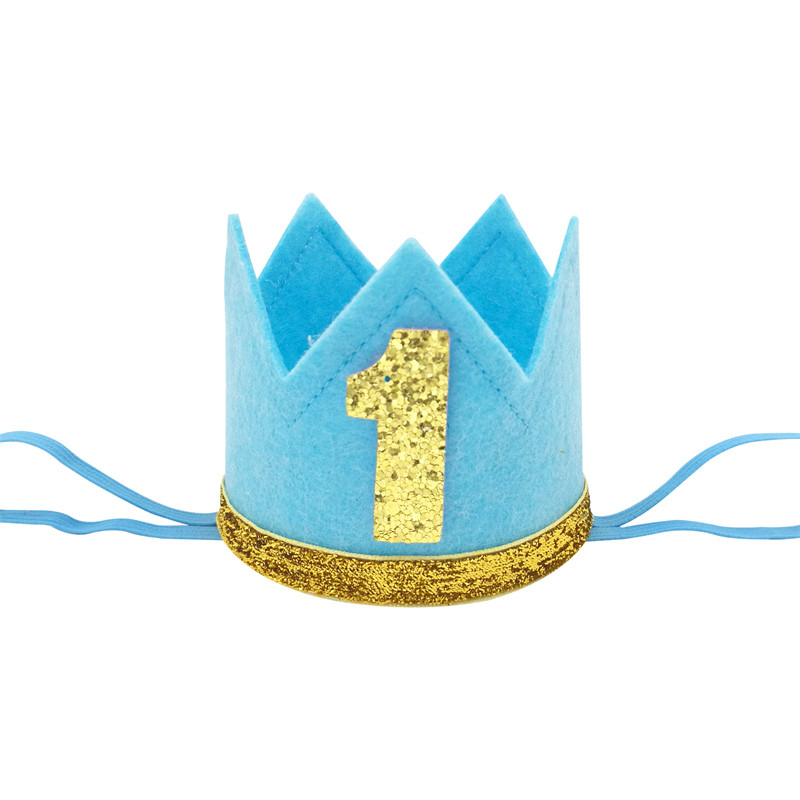 1 buc țesătură nețesă 1 2 3 O petrecere la mulți ani Coroana pentru bebeluși bentiță pălărie pentru ziua de naștere Baby Shower Decor pentru petrecerea 1-a aniversare