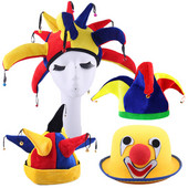 Δημιουργικό ενήλικες παιδιά με καπέλο κλόουν αποκριάτικο πάρτι Παράσταση κουδούνι Long Tail Tri-cornered Hat Fans Cheer Props