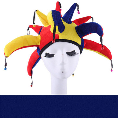 Δημιουργικό ενήλικες παιδιά με καπέλο κλόουν αποκριάτικο πάρτι Παράσταση κουδούνι Long Tail Tri-cornered Hat Fans Cheer Props