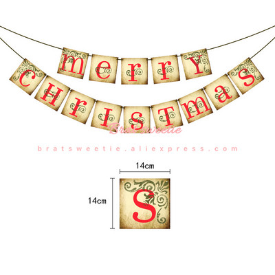 Banner de Crăciun Fericit Ghirlandă de petrecere de Crăciun 2022 Decoratiuni de Crăciun pentru Casă Interior Birou Semineu