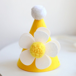 INS Bebeluşă Primul Aniversare Galben Alb Pălărie de petrecere Roz, Verde, Pălărie de zi de naştere, Pălărie Margaretă 1buc