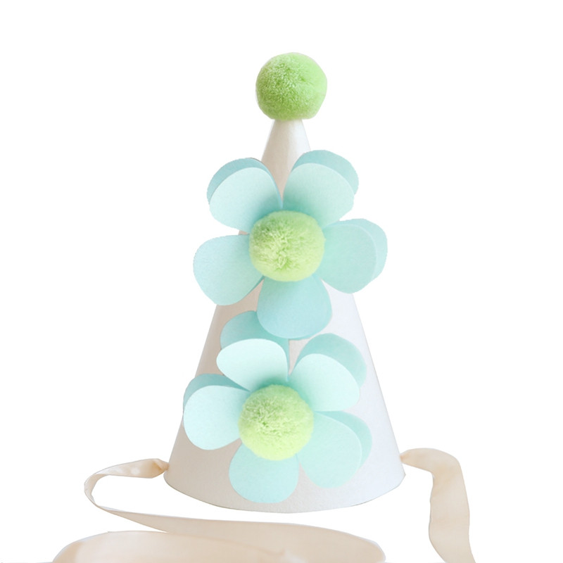 INS Bebeluşă Primul Aniversare Galben Alb Pălărie de petrecere Roz, Verde, Pălărie de zi de naştere, Pălărie Margaretă 1buc