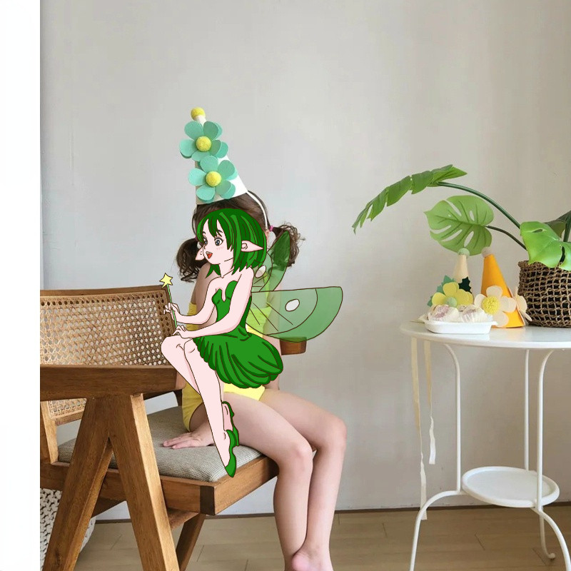 INS Bebeluşă Primul Aniversare Galben Alb Pălărie de petrecere Roz, Verde, Pălărie de zi de naştere, Pălărie Margaretă 1buc