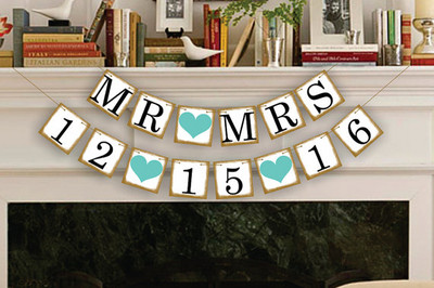 1 X Kohandatud kuupäevabänner Salvesta kuupäev Pulmafoto Rekvisiit Rippuvad pungivanikud