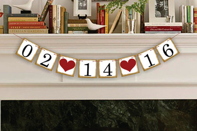 1 X Kohandatud kuupäevabänner Salvesta kuupäev Pulmafoto Rekvisiit Rippuvad pungivanikud