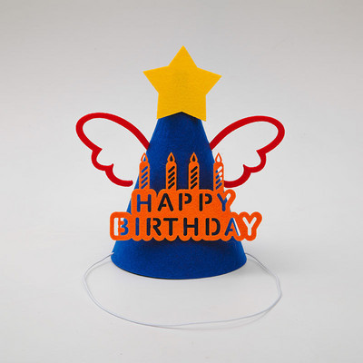 Peomütsid kuningakroon sünnipäevakaunistus sünnipäevaks Felt Colth värvilised lilled sünnipäevatüdruku peomüts smiley peomüts