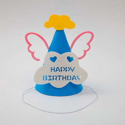 Peomütsid kuningakroon sünnipäevakaunistus sünnipäevaks Felt Colth värvilised lilled sünnipäevatüdruku peomüts smiley peomüts