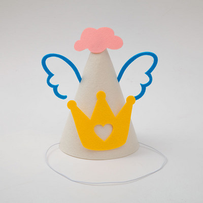 Peomütsid kuningakroon sünnipäevakaunistus sünnipäevaks Felt Colth värvilised lilled sünnipäevatüdruku peomüts smiley peomüts