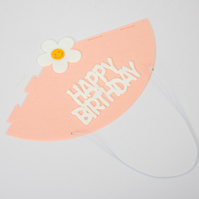 Peomütsid kuningakroon sünnipäevakaunistus sünnipäevaks Felt Colth värvilised lilled sünnipäevatüdruku peomüts smiley peomüts