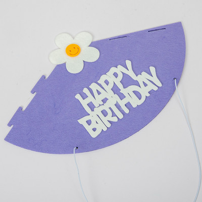 Peomütsid kuningakroon sünnipäevakaunistus sünnipäevaks Felt Colth värvilised lilled sünnipäevatüdruku peomüts smiley peomüts