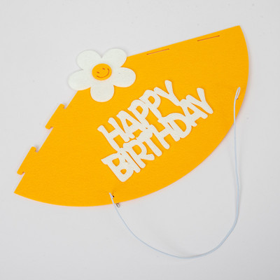 Peomütsid kuningakroon sünnipäevakaunistus sünnipäevaks Felt Colth värvilised lilled sünnipäevatüdruku peomüts smiley peomüts