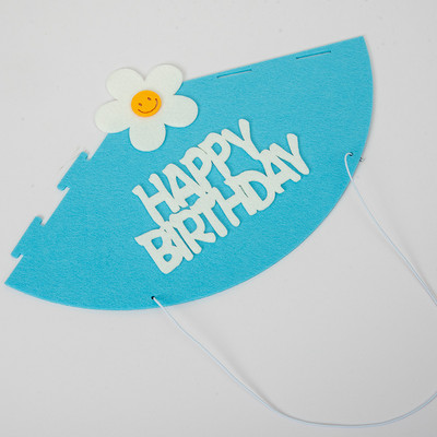 Peomütsid kuningakroon sünnipäevakaunistus sünnipäevaks Felt Colth värvilised lilled sünnipäevatüdruku peomüts smiley peomüts