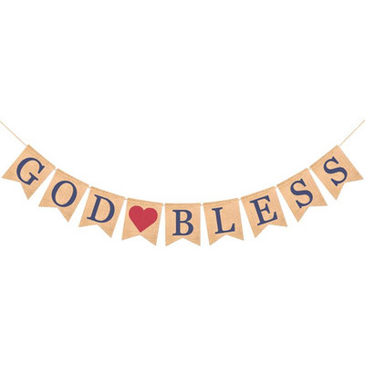 Banner Dumnezeu Botez Binecuvântează Decoratiuni de petrecere pentru bebeluși Rustic nuntă Decor pentru ziua de naștere Paște Burlap Articole pentru botez Împărtășania