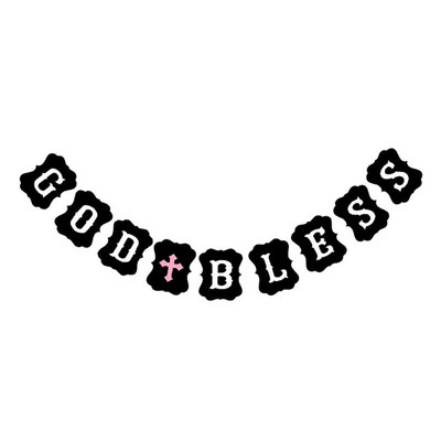 Banner Dumnezeu Botez Binecuvântează Decoratiuni de petrecere pentru bebeluși Rustic nuntă Decor pentru ziua de naștere Paște Burlap Articole pentru botez Împărtășania