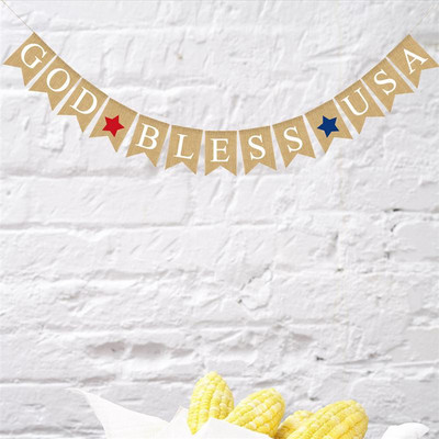 Banner Dumnezeu Botez Binecuvântează Decoratiuni de petrecere pentru bebeluși Rustic nuntă Decor pentru ziua de naștere Paște Burlap Articole pentru botez Împărtășania