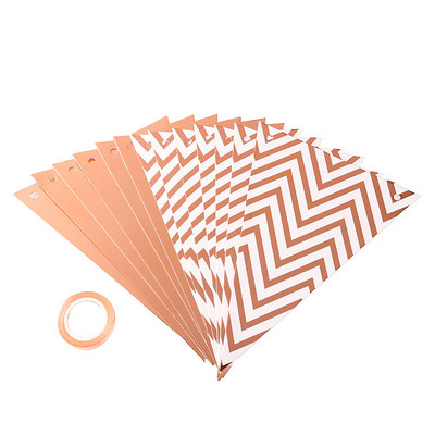 Bronzing fanion val trage steag nuntă petrecere de naștere decorare bunting atmosferă de vacanță auriu argintiu pulbere banner albastru