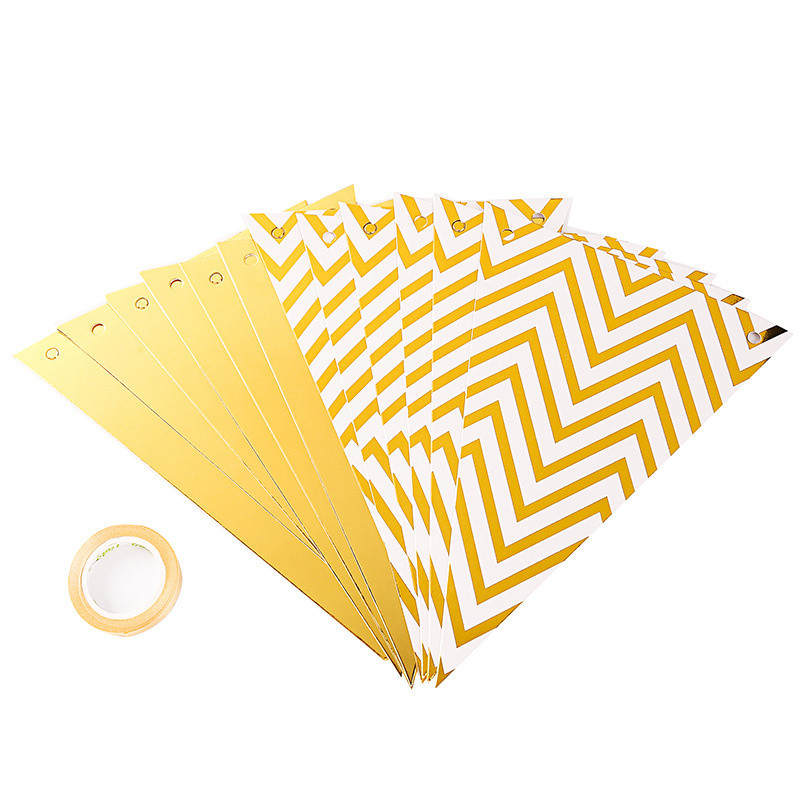 Bronzing fanion val trage steag nuntă petrecere de naștere decorare bunting atmosferă de vacanță auriu argintiu pulbere banner albastru